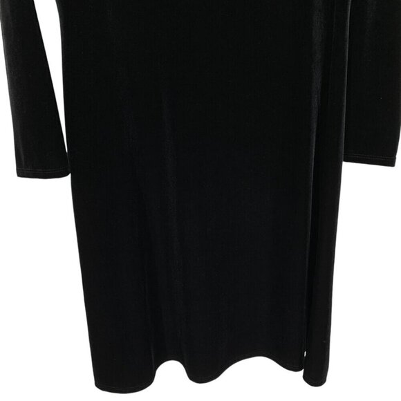 Tiana B. Dress Sz Large Black Velvet Velour Long Sleeve Dark Romantic Goth Fall - Picture 4 of 9